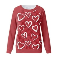 Valentine's Dnevna majica za ženske grafičke majice slatko ljubavno srce ispis dukseri valentinovskih