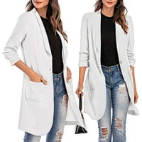 Navelike jakne za žene za žene Ženske dugu kaput reverska jakna CARDIGAN Long Tanak presvlaka sa džepom