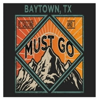 Baytown Texas 9x suvenir Drveni znak sa okvirom mora ići na dizajn