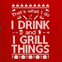Divlji bobby, pijem i ja roštim stvari ružni božićni džemper unise grafički duks posade, crveni, srednji
