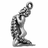 Sterling Silver 16 Unise bo lančani 3D ogrlica sa dugim dlakom Rapunzel Privjesak