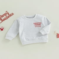 CIYCUIT DJEČJA DIODDLER Baby Girl Božićna odjeća Pismo Ispis Crewneck Duks pulover džemper Božićni