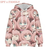 Anya Forger Japanski anime špijunski obiteljski kapuljač ujedini pulover Streetwear s dugim rukavima