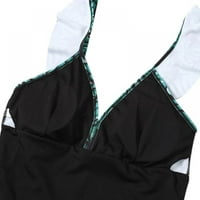 Altsales ženski kupaći kostim, dubokih V-izrezani patchwork rufffle Jedan kupaći kostim bikini Wet odijelo Ljetni plažni kupaći kostimi