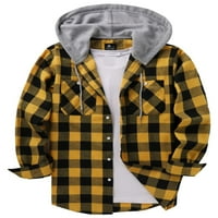 Muška majica Flannel Hoodie Ležerne prilike dugih rukava dolje tajni jakne