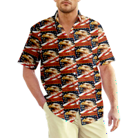 4. jula muške havajske majice USA Nacionalna majica zastava Grafička majica COLLAR Dnevno kratki rukav