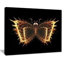 Dizajnerska umjetnost 'Vatreni fraktalni leptir u tamnoj' grafičkoj umjetnosti na omotanu platno