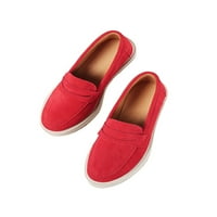 Woobling ženske natikače Loafer Comfort Comfort Casual cipele Lagana budna cipela Walk Moccasins Red