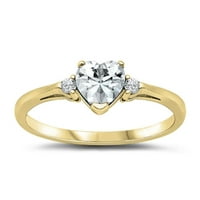 Vaša boja zlatna tona Clear CZ Resise Ring. Sterling srebrni pojas bijela ženska veličina 12
