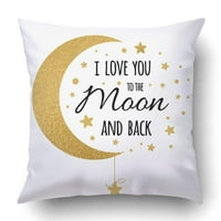 Volim te do mjeseca i stražnji slatki pozitivni ljubavnik Slogan sa zlatnim jastukom za poklopac jastučnice