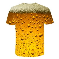 3D silazne košulje za muške 3D grafički smiješni pivski majica tiskani za muškarce dječake kratki rukav modni ulični majica s dizajnom