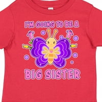 Inktastic Ja ću biti velika sestra sa leptirnim poklonom Toddler Girl Majica Toddler