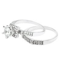 Vrhunska žena sjajno bijeli safir dijamantni prsten za brisanje elegantnog slaganja