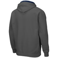 Muški colosseum charcoal Georgetown Hoyas Arch & logo 3. puni zip hoodie