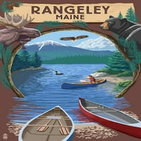 Rangeley, Maine, Adirondacks Kanua scena