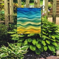 Plava voda apstraktna kreativnost žutih i zelenih talasa Ocean Garden Zastava Dekorativna zastava Kuća