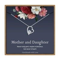 Pokloni za mamu Sning Srebrna ogrlica CZ Srca za mamu ogrlice od kćeri majčinskih poklona za žene