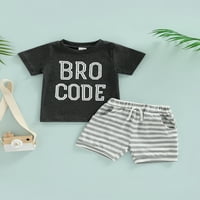 Summer Baby Boys Obriši odijelo za odijelo Postavi kratki rukav Pisma za ispis majica na vrhu casual