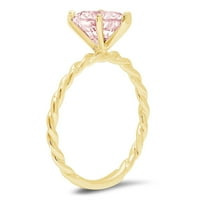 2. CT Sjajno srce Cleani simulirani dijamant 18k žuti zlatni pasijans prsten sz 8,75