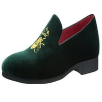 Santimon Muške haljine cipele Velvet Loafers klizne klasične zabave Ležerne poslovne cipele zelene nas
