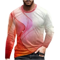 Jsaierl muška majica s dugim rukavima 3D optička iluzija Grafički tee Big & Vill casual crew vrat na