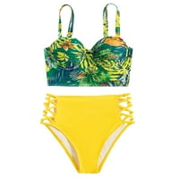Ecqkame Women Bikini Set High Sheik kupaći kostim modni bikini set kupaći kostim Dvije napunjene pune