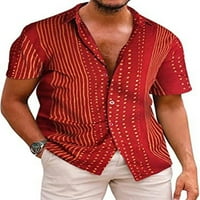 Prednji ručni muškarci Ljetne košulje Gumb Up na vrhu majica kratkih rukava Plaža Casual Tee Revel majica