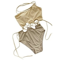 Ženske kupaće kostime Dame Solid Boja Bikini minimalistički izduženi kostim za kostimu za spajanje