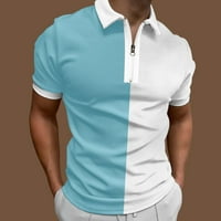 Muška majica muško casual spajanje patent zatvarača Okrenite bluzu ovratnika s kratkim rukavima