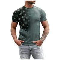 MENS Dnevne majice za nezavisnost, muške američke zastave Grafičke majice kratki rukav američki patriotski