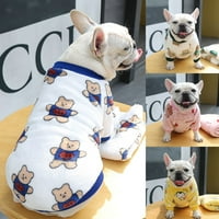 Jiaroswwei pas kostim crtani tisak Okrugli vrat Odjeća za zimsku toplu kućnu ljubimcu pidžama za štene