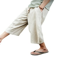 Luxplum muške pantalone za crtanje harem pant Soled Color Capris hlače casual capris jogger dno od bijelog