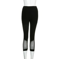 Tking modne ženske hlače mršave gamaše patchwork mrežne joge gamaše fitness sportski kapri hlače za
