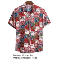 Farfi Hawaiian košulja Štampanje sa prekidom pamučne mješavine MAN MUS majica kratki rukav za ljeto