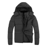 Muška jakna za puffer Parkas zgusnuća jakna Topla zimski kaput s kapuljačom crna veličina XL