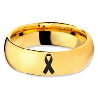 Volframska svjesnost Ribbon Simbol prsten za prsten za muškarce Žene Udobne cipele 18K žute zlatne kupole
