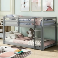 Krevet na kat blizanci preko blizanca: potkrovlje kreveta krevet krevet s ljestvicom niskim krevetom za krevet za djecu