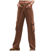 Finelylove Povucite na Jean Hotchors za žene Ženske kratke hlače Mid struk Rise Walk Solid Coffee XL