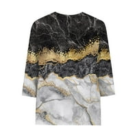 Gotyou ženski vrhovi casual tunika kratkih rukava Graffiti Tie-obojen Print Modni majica Bluze Lagani ljetni vrhovi