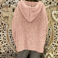 PXiakgy dugi rukavi veličine čvrsti vrhovi u boji kapuljača veliki džemper modne žene labave džemper