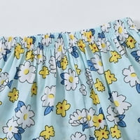Realhomelove 2-komadni devojčice Pamuk Pajamas Postavite cvijet Ispis majica kratkih rukava majica i