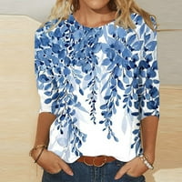 Žene ljetne vrhove Ležerne majice rukavši okrugli vrat Ispisani izlasci majica Tunike Bluze Spring Fashion