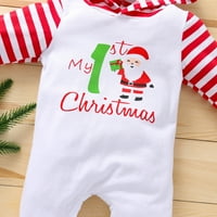 Canrulo novorođenče dječake Djevojke moje prve božićne odjeće Djed Mraz klauus romper pruge xams kombinezon