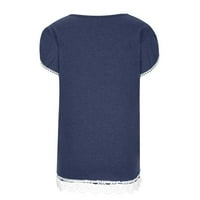 Zodggu Trendy Ljeto Prodaja čipka TRIM Ljetna bluza za žene Lounge V izrez Petal kratkih rukava salon
