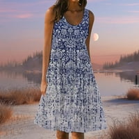 Ženske haljine Ljetne ljetne haljine olovka FIT & FLARE haljina plava l