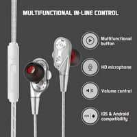Eastjing Moving Coil Iron Universal In-Ear ožičeni slušalice HiFi Stereo glazbene slušalice Žičane ušice