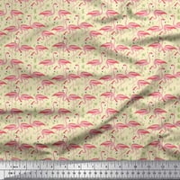 Soimoi Rayon tkanina trava i flamingo dekor za ptice od tiskanog dvorišta široko