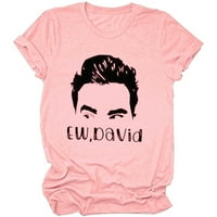 Žene EW David Funny Pights Ispis T košulje Slatke grafičke težene kratkih rukava Crewneck Ljetni pamučni