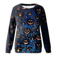 Duks Halloween Ženska majica Pumpkin majica Grafički pulover Bluza pada dugih rukava