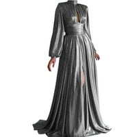 Haljine za čišćenje za žene Ljeto Sequin Slim Fringe V sub stražnji tanki linijski suknji haljina srebrna